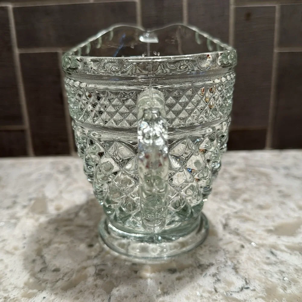 VINTAGE 1960’s~BEAUTIFUL COVERED SUGAR BOWL & CREAMER~ WEXFORD CLEAR PATTERN~G11
